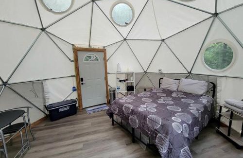 Purlear Otro | Geodome on Creek, Great Getaway, WIFI & Hot Shower near Boone, NC