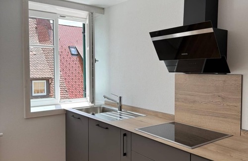 Freudenstadt Apartamento | Good Wood Apartment- The Nest I Modern half-timbered house on the market square in Freudenstadt