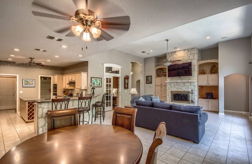 New Braunfels Casa | Guadalupe Riverfront Home! Multi level deck, fire pit. pool table & 2 dogs!