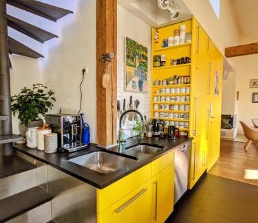 Zizkov Casa | Guestrooms, rooftop with garden, spacious living room, character and fireplace