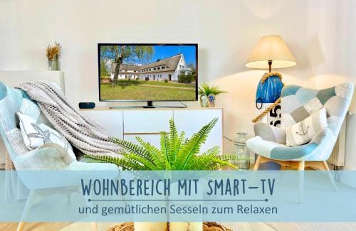 Alt Reddevitz Apartamento | Höfthus 9 Holla die Boddenfee Meerblick Terrasse mit Hund die Natur genießen