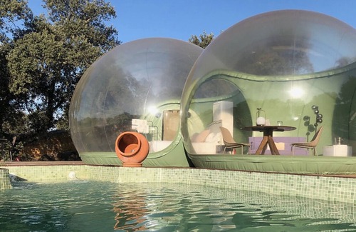 Velada Cabina | Habitación Burbuja Doble con Vistas al Campo y Piscina