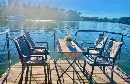 Schumachersiedlung Alquiler De Eote | HAUSBOOT - Schwimmende feststehende Ferienwohnung direkt auf der Havel mit Weitblick aufs Wasser