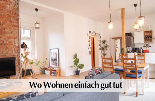 Andreasvorstadt Apartamento | Helles Altbau-Loft mit Kingsize Bett, Smart-TV, etc