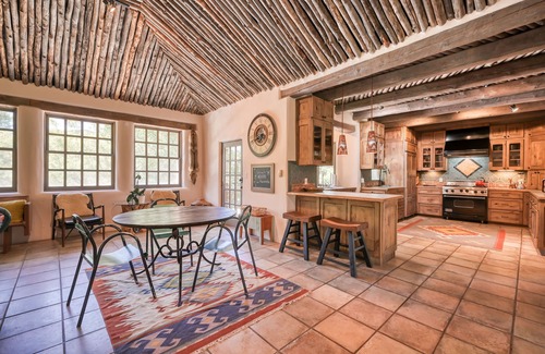 Taos Casa | Historic dog-friendly hacienda with 2 casitas, fireplaces, on-site hot tub, yoga