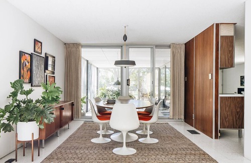 Michigan City Casa | Historic Mid Century Home with Saltwater Pool