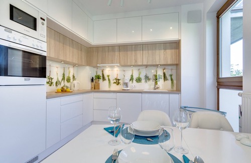 Brzezno Apartamento | Apartamento de vacaciones 54m² en Danzig / Brzezno con un gran jardín y terraza