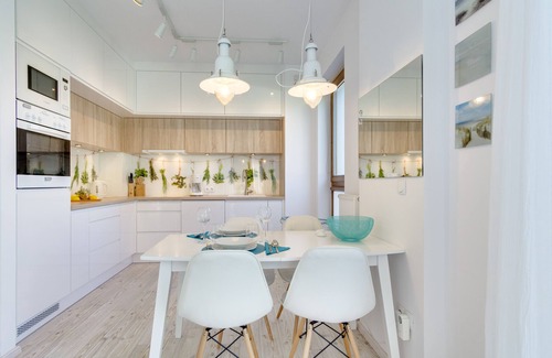 Brzezno Apartamento | Apartamento de vacaciones 54m² en Danzig / Brzezno con un gran jardín y terraza