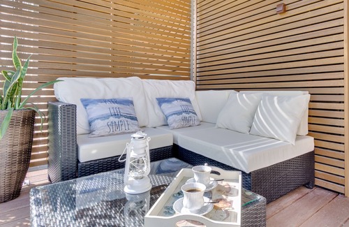 Brzezno Apartamento | Apartamento de vacaciones 54m² en Danzig / Brzezno con un gran jardín y terraza