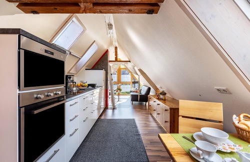 Unterkirnach Apartamento | Apartamento vacacional "Dachspitz - Junges Wohnen" con jardín compartido y Wi-Fi