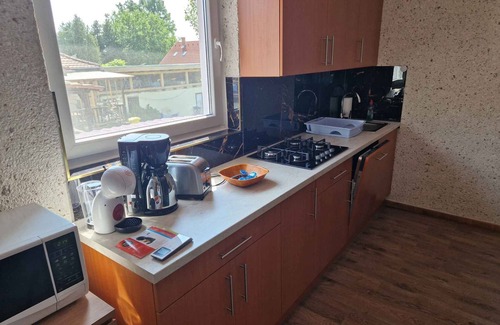 Balatonlelle Apartamento | Apartamento vacacional con un jardín grande