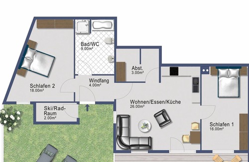 Neukirchen Apartamento | Apartamento de vacaciones Neukirchen para 2 - 4 personas con 2 dormitorios - Apartamento