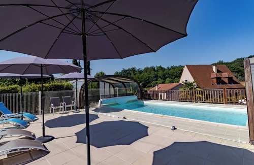 Castelnaud-la-Chapelle Casa | Casa de vacaciones 'Liz' con piscina compartida, Wi-Fi y aire acondicionado