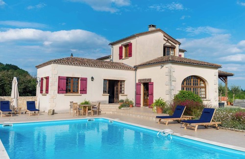 Villeneuve-de-Duras Casa | Casa de vacaciones La Maison con piscina climatizada, jardín y Wi-Fi