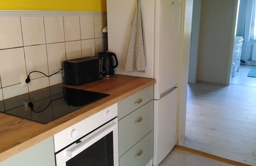 Calau Casa | Casa de vacaciones 'Haus Im Grünen' con terraza privada, jardín compartido y Wi-Fi