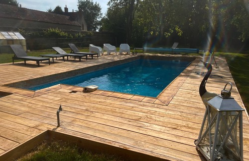 Parce-sur-Sarthe Casa | Casa de vacaciones 'La Béchetière' con piscina privada, terraza privada y Wi-Fi