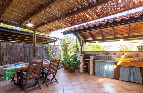 Castelluzzo Casa | Casa de vacaciones San Vito Lo Capo Castelluzzo con terraza cubierta