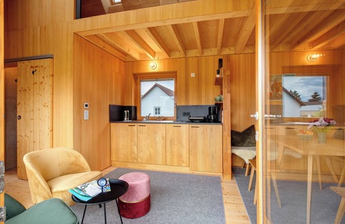 Gemarkung Mohringen Casa | Casa de vacaciones 'Tinyhaus Am Bussen' con terraza privada y jardín privado