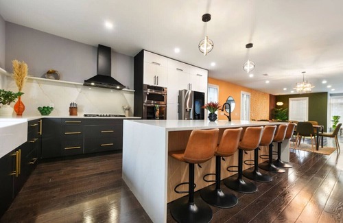 Lower Lawrenceville Casa | ★ HostWise Stays ★ Luxe Kid-Friendly Home with Rooftop deck, Garage, High End Kitchen, More!