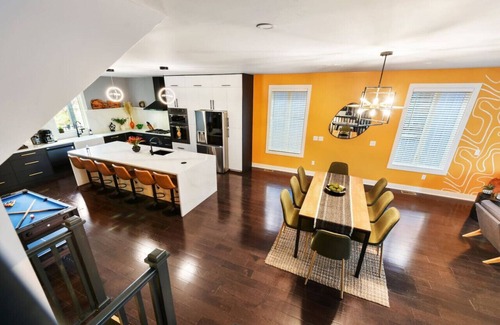 Lower Lawrenceville Casa | ★ HostWise Stays ★ Luxe Kid-Friendly Home with Rooftop deck, Garage, High End Kitchen, More!