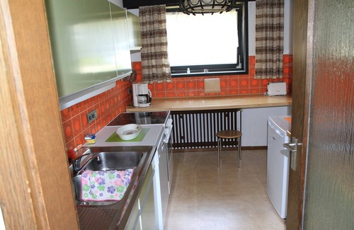 Nohfelden Apartamento | Casa Luise en Bostalsee, apartamento 1: vista panorámica y gran balcón