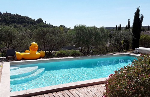 Lussan Casa | House with heated pool and superb view of Lussan