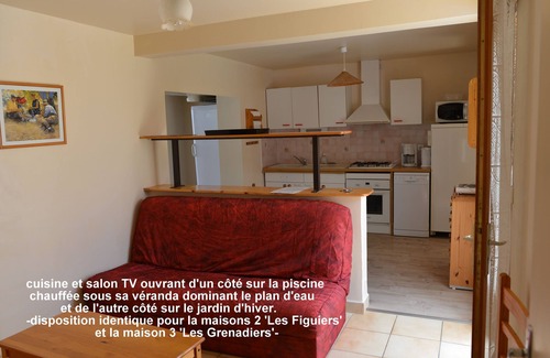 Les Albres Casa | Casa con piscina climatizada bajo terraza, lago privado (pesca), internet