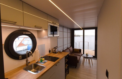Wendtorf Alquiler De Eote | Houseboat Fjord Luna with bio-sauna and roof terrace in Wendtorf