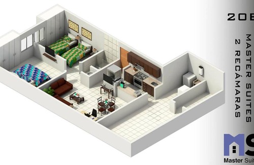Desarrollo San Pablo Apartamento | Ideal Suite Estadías largas Blvd B Quintana 20B