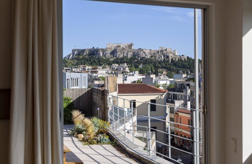 Psirri Apartamento | Impresionante apartamento con impresionantes vistas en el centro de la ciudad de Atenas.