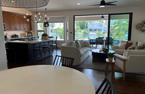 Crystal Shores Casa | IMPRESSIVE Val Vista Lake front w/VIEW: Heated Pool, Patio TV, Fishing