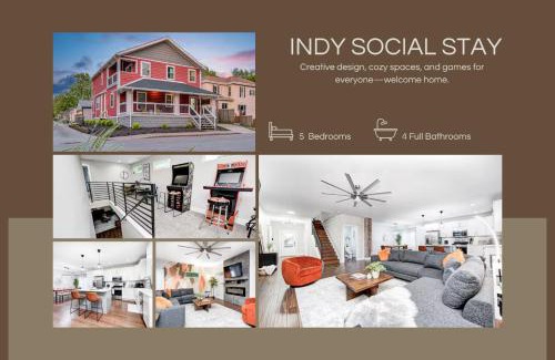Fountain Square Casa | Indy Getaway - 5BR - Sleeps 16 - Arcade games - Best for families