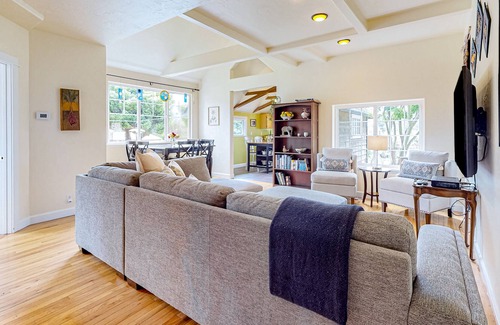 Westhaven-Moonstone Casa | Inviting home with water view, enclosed yard, hot tub, firepit, & W/D
