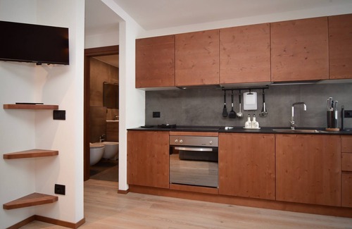 San Martino di Castrozza Apartamento | Apartment with large private terrace, 40 m2 and Pale San Martino views