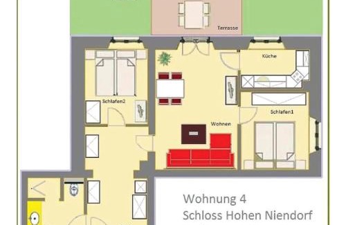 Hohen Niendorf Apartamento | Jagdschloß zu Hohen Niendorf Fewo 4