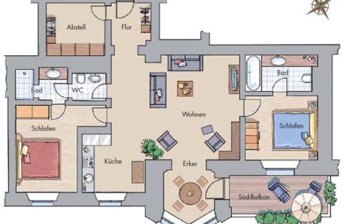 Hohen Niendorf Apartamento | Jagdschloß zu Hohen Niendorf Fewo 7
