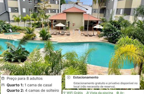 Estufa II Apartamento | Jardim das Palmeiras II Home Resort - Imperdível - Vista Piscina - Suíte - Ubatuba