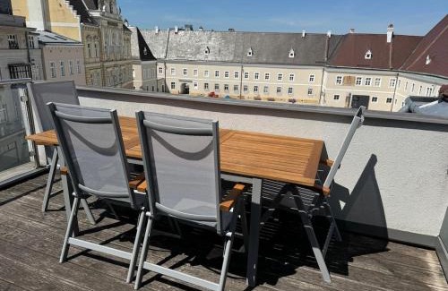 Sankt Polten Apartamento | Klimatisierte Luxus-Dachterrassenwohnung im Zentrum