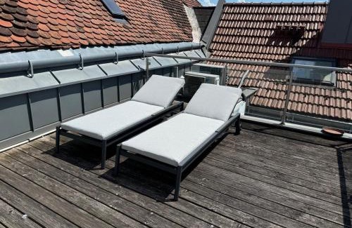 Sankt Polten Apartamento | Klimatisierte Luxus-Dachterrassenwohnung im Zentrum