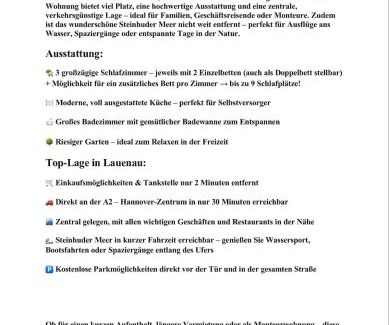 Lauenau Apartamento | Komfortable Ferienwohnung Monteuerzimmer
