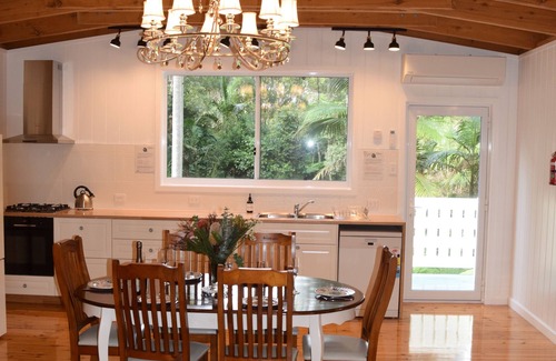 Springbrook Casa | Cosy Romantic Rainforest Luxury Cottage in Springbrook-waterfalls, fireplace