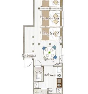 Nanbasennichimae Apartamento | Kuromon Central Self Inn 302 KI32