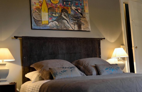 Castelnau-de-Medoc Casa | Habitacion Doble-Superior-Baño privado con ducha-Vista a la Piscina-L'Alsacienne