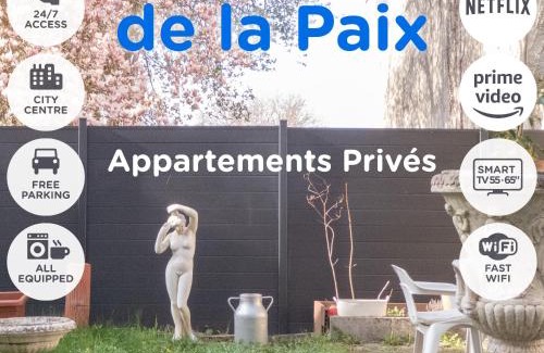Verdun Apartamento | L'Amour de la Paix - City center - Garden - Near station - SmartTV65" Netflix & PrimeVideo - Warm cozy vibe - Free parking nearby with CCTV - Managed by Presta-Zen'Services