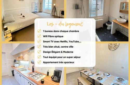 Downtown Angers Apartamento | L'Appartement Privilège - 4 chambres - Coeur d'Angers, Spacieux et Élégant