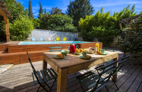 La Ciotat Chalet De Esquí | Acogedora villa, aire acondicionado, piscina, jardín, WIFI. Hasta 12 personas