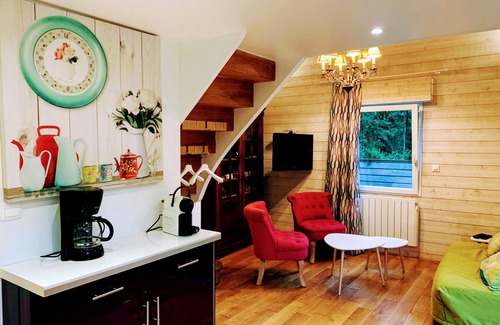 Tourville-en-Auge Cabaña | Gîte-Baño con bañera-Vista al campo-Deauville-Honfleur-Etang-