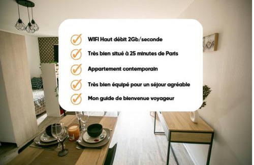 Les Mureaux Apartamento | La Téranga - WIFI - Coeur de ville - Gare