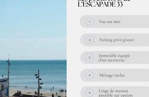 Fort-Mahon-Plage Apartamento | La Timonerie - Escapade 33, vue mer et esplanade classé 3 étoiles