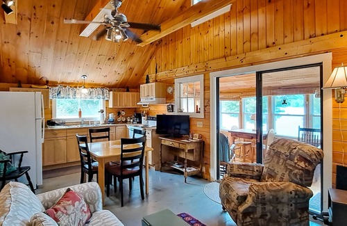 Greenville Cabaña | Lakefront, cabin-inspired home with firepit, grill, & screened porch, Wifi